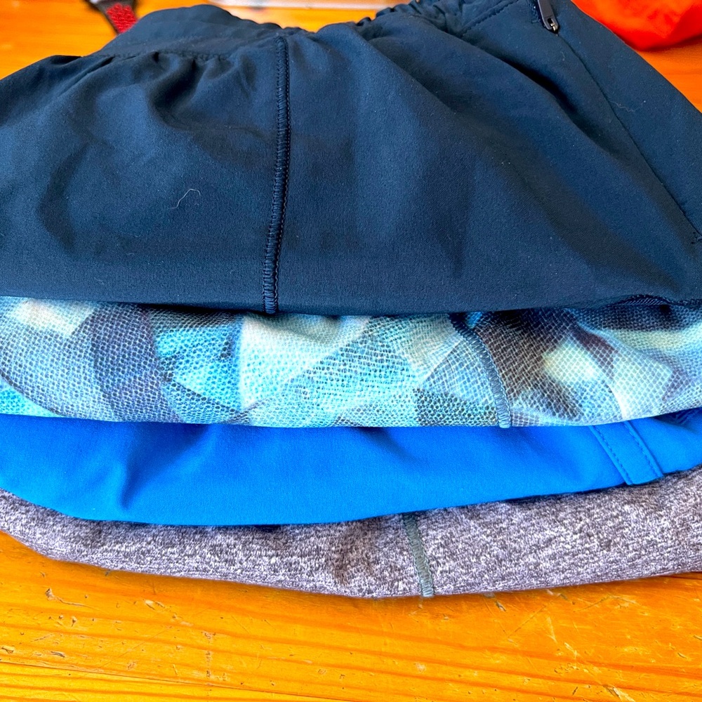 *Lot of four* Lululemon shorts all size 6